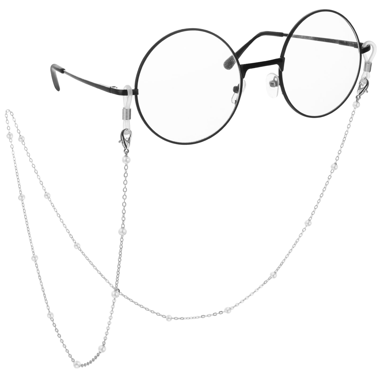 WLLHYF Cadena de gafas para mujer, soporte de correa alrededor del cuello para mujer, cadena de gafas de lectura solar, colgador, máscara facial, cordón, collar plateado