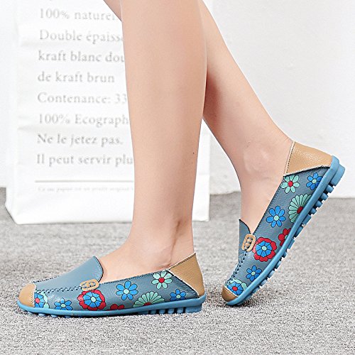 Image of VenusCelia Women's Floral Comfort Walking Flat Loafer
