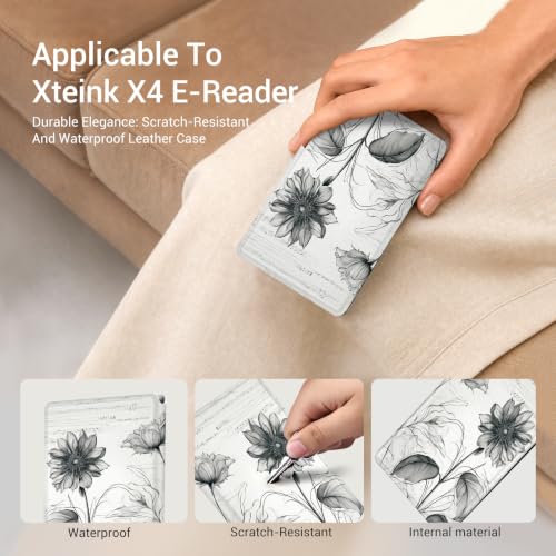 Image of CoBak Magnetic Case for XTEINK X4, Ultra-Lightweight Protective Cover for Xteink X4 E-Reader, Secure Magnetic Attachment(Sketching Sunflowers)
