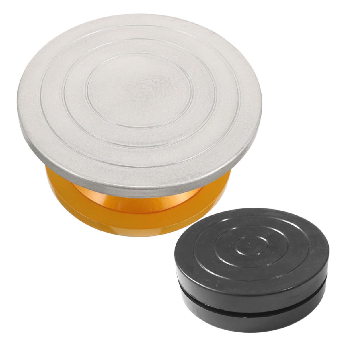 2 Pezzi Piatto Girevole per Torte Creativo in Metallo Plastico