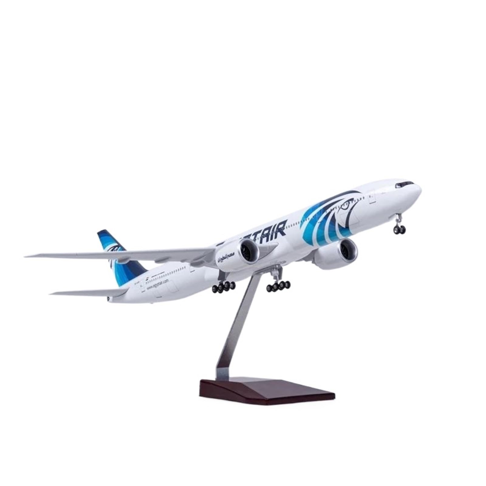 1:157 For Egypt Air Airbus B777 Diecast Metal Plane Model For Adults Aviation Desktop Collection Hobby Playgame Kit(1: No lamp)