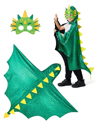 Spooktacular Creations Halloween-Umhang mit Dinosaurier-Kapuze für Kinder Unisex Größe S (57 Jahre)