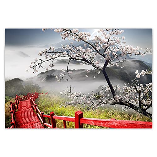 Wandsticker Dekosticker H2037M_NS1DB Rote Brücke in Japan, 155 x 105 cm