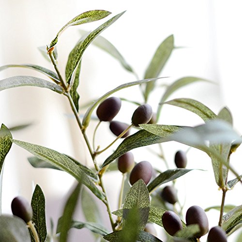 Htmeing 28" Artificial Olive Branches Fake Holly Plants Green Leaves Fruits For Home Office Decoration(4Pcs) #TOP4