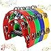 EOEXN 4 Pack Half Moon Tambourine for Adults - Tamborines Musical Instrument Percussion Instruments - Double Row Plastic Music Rhythm Tambourine for KTV Party