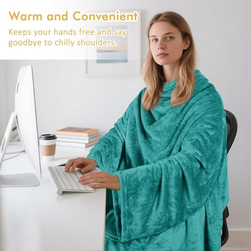 Image of Catalonia Wearable Blanket with Sleeves & Foot Pocket for Adults