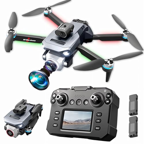 Drone With Screen On Controller With Camera 4k For Beginners And Kids,Wifi Fpv,Sd Storage,Foldable,3d Flips,One Key Take Off/Land,Headless Mode,Led Lights,Avoidance,Waypoints Fly,Sd Storage,Under 249g(2 Batteries)