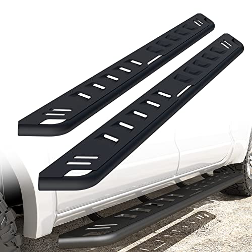 ONINE Tubular 7” Textured Black Running Board Custom Fit 2019-2023 Chevy Silverado/GMC Sierra 1500 & 2020-2023 Chevy Silverado/GMC Sierra 2500HD/3500HD Crew Cab Side Step Nerf Bar