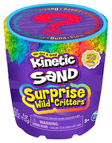 Kinetic Sand Surprise - 113 g de Arena cinética mágica de Color Sueco con Figura de Animales y Accesorios para Juego Creativo de Arena en Interiores, para niños a Partir de 3 años