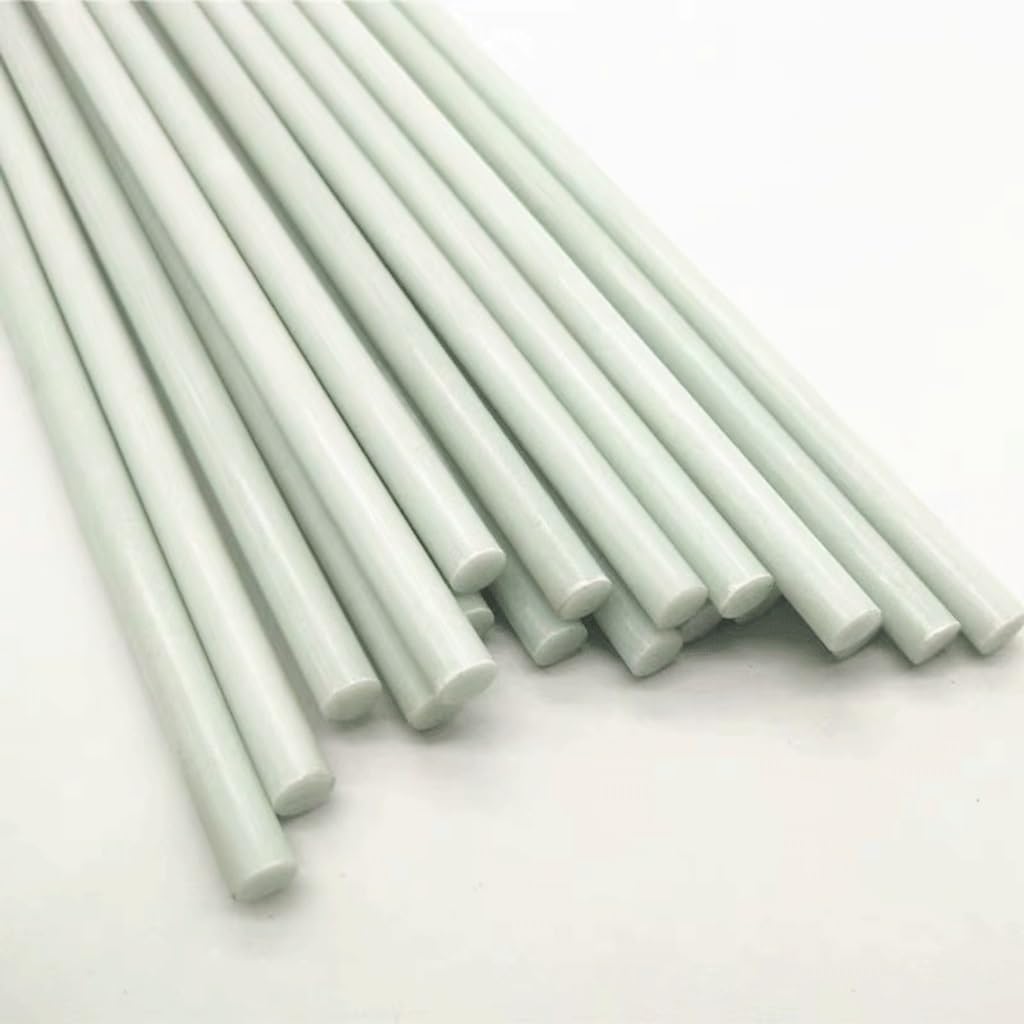 10 aste in fibra di vetro bianche, lunghezza 500 mm, barra in fibra di vetro solida(7.0x500mm)