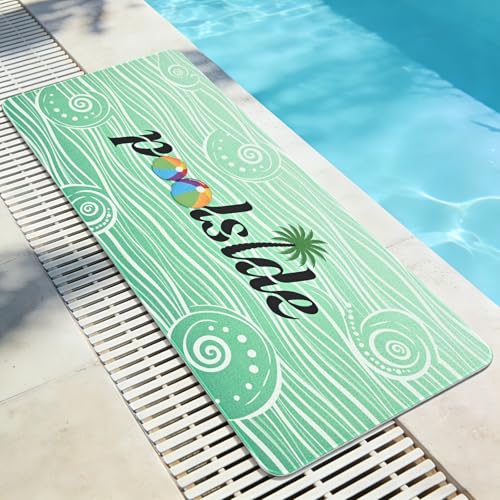 Yinhua Pool Doormat 24x48 Inch Non Slip Pool Floor Mat for Deck Swimming Poolside Seating Mats with Rubber Backing Walk Summer Door Mat for Outside Patio Beach Swimming Pools Lounging