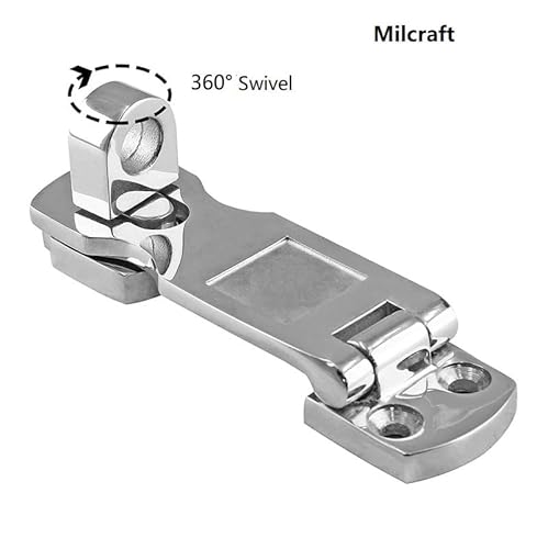 Marine Grade Stainless Steel Heavy Duty Door Hasp with Turning Padlock Eye Mount - Image 6