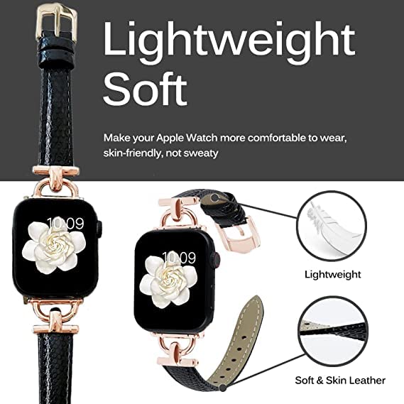 Miimall Compatible with Apple Watch 41mm/40mm/38mm Leather Strap - Image 4