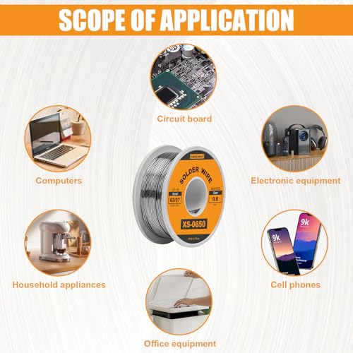 Image of 63 /37 Solder Wire, high Purity no-wash tin-Lead Rosin cored Wire with 1.8% Flux for Electric Soldering (0.6mm 50g)