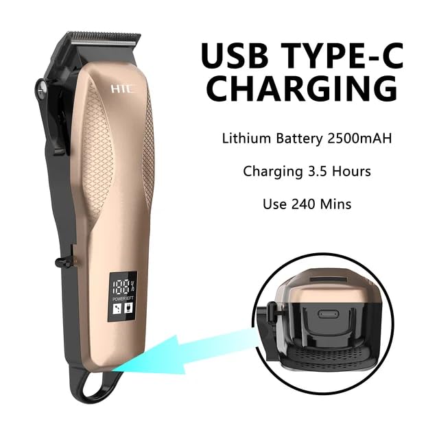 Image of Trimmer HTC AT- 706 TRIMMER For Men And Women Shaving And Trimming Cordless Charging T-C, Gold