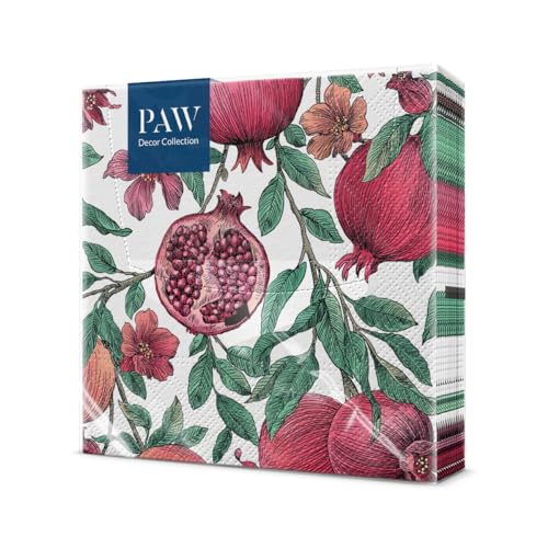 PAW   Servilletas Papel 3 Capas (33 x 33 cm) I 20 Unidades I Perfecto para Cumpleaños, Fiestas, Bodas, Comuniones y Celebraciones I Servilletas de Papel de Colores I Granada