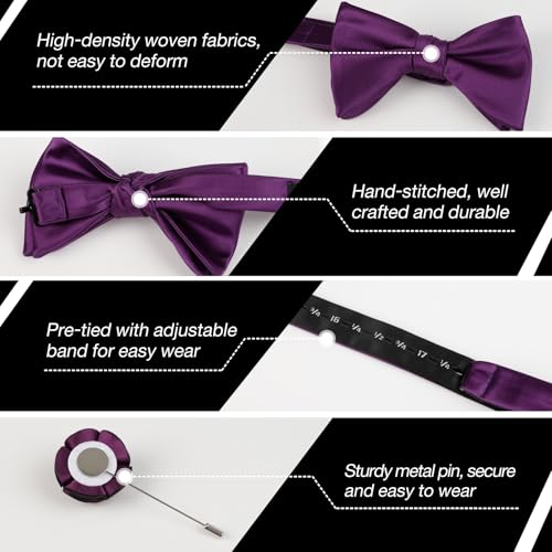 Image of Alizeal Mens 4pcs Formal Solid Bow Tie Set
