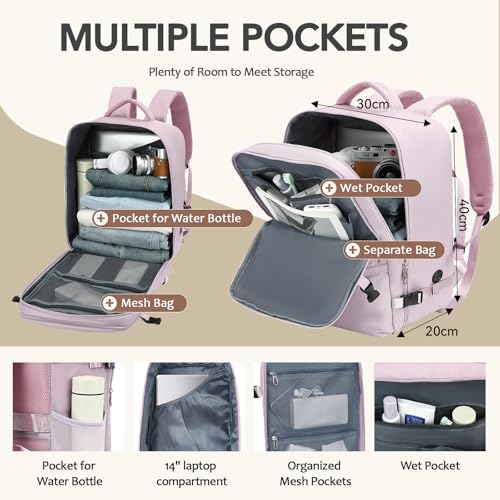 Xkdoai Bagage Cabine 40x30x20 pour Ryanair Sac a Dos Voyage Cabine Avion Bagage a Main Sac à dos de voyage Femme Homme – Image 5
