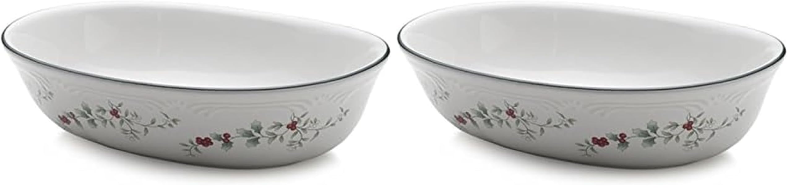 Pfaltzgraff Winterberry Oval Vegetable Bowl, 1.5 quart, Assorted (Pack of 2)