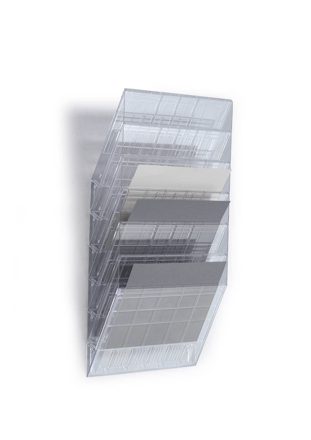 Durable Flexiboxx Literature Holder 6 A4 Landscape - Transparent
