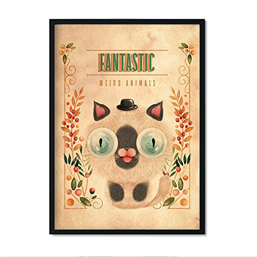 Nacnic Lámina Animales fantásticos. Pósters con divertidos animales domésticos. Decoración de...