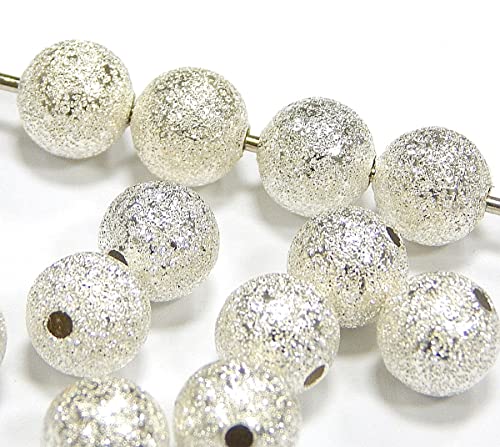Brass Beads Stardust Metal Beads 4/6/8 mm Round Spacer Between Beads (4 mm, Silver - Pack of 50) - Image 4