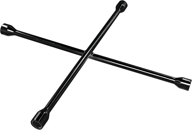 Performance Tool W1 20 in. SAE/Metric 4-Way Lug Wrench | Drop forged steel tire iron. Fits 11/16, 3/4, 13/16, 7/8 in. and 17, 19, 21, 22 mm lug nuts