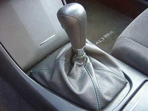 RedlineGoods Shift Boot - CVT Compatible with Nissan Altima 2007-12. Tailor Made - not Universal. Genuine top-Grade Italian Black Leather with Red Thread