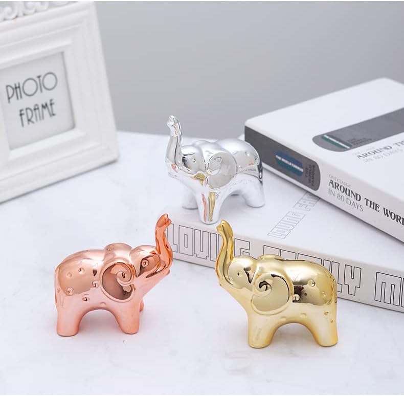 Miniatura 2 de Géneric Un par de estatuas de elefante para decoración del hogar, figuras de elefante de estilo moderno, decoración de mesa de elefante, escultura