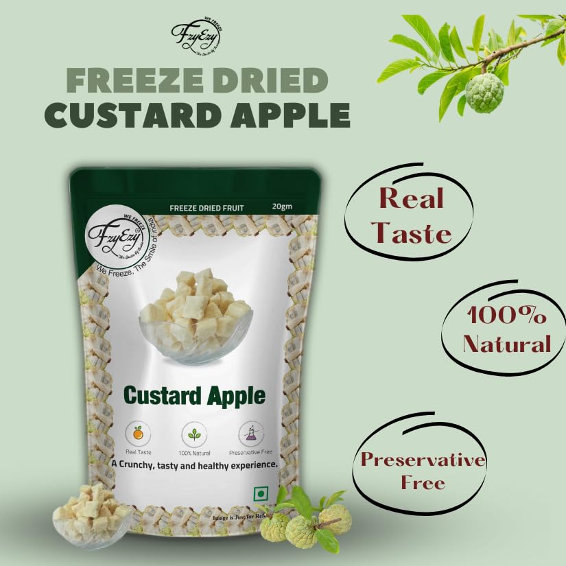 Image of FzyEzy Healthy Dried Fruits Candy /Chips /Slices | High Dietary Fibers & Antioxidant| Boosts Digestion| Good Snacks for Kids & Adults pack of 1 (Custard Apple)(20gm)