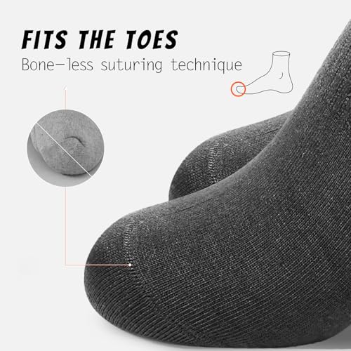 Ankle Socks for Men, Black Cotton Crew Boot Socks Moisture Wicking Athletic Men for Hiking Running Cycling,12 Pairs3