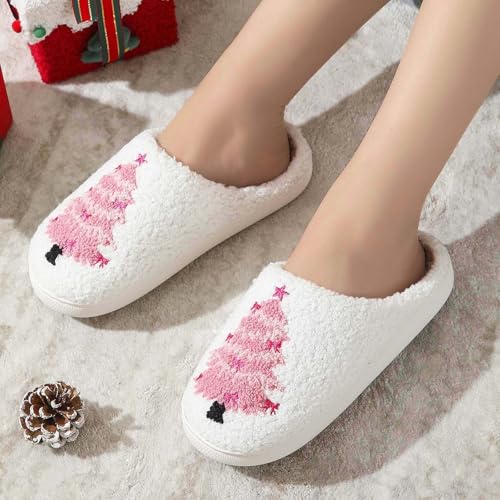 House Slippers for Women Warm Plush Non Slip Wear Resistant Home Slippers Cozy Embroidery Couples Winter House Shoes4