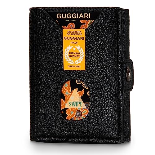 GUGGIARI Zen® Cartera Hombre Cuero de Calidad –Cartera Suave con Monedero, Billetera y Tarjetero   Billeteras, Cartera RFID Antirrobo   Carteras, Billetera  Onice