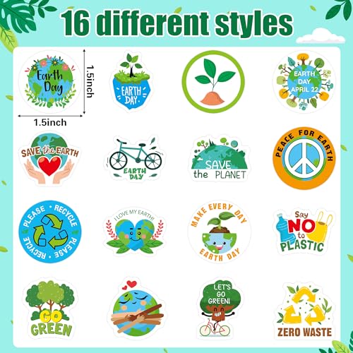 1000Pcs Earth Day Stickers - Waterproof Vinyl Decals for $6.99