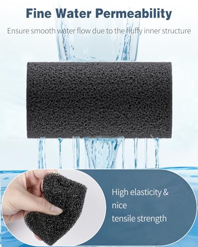 Image of Pawfly 6 Pack Pre-Filter Sponge, 0.6 inch Aquarium Intake Filter Sponge Foam Cover Rolls for Small Fish Shrimp Fry Fish Tank Covers Accessories