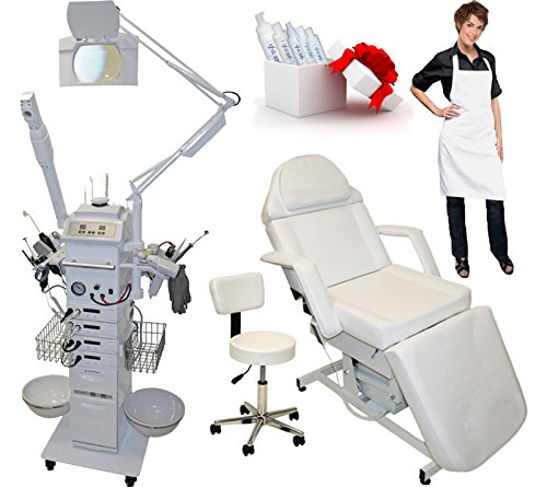 LCL Beauty Deluxe 17 in 1 Diamond Microdermabrasion Microcurrent Multifunction Facial Scrub Steamer Electric Massage Table Spa Salon Equipment