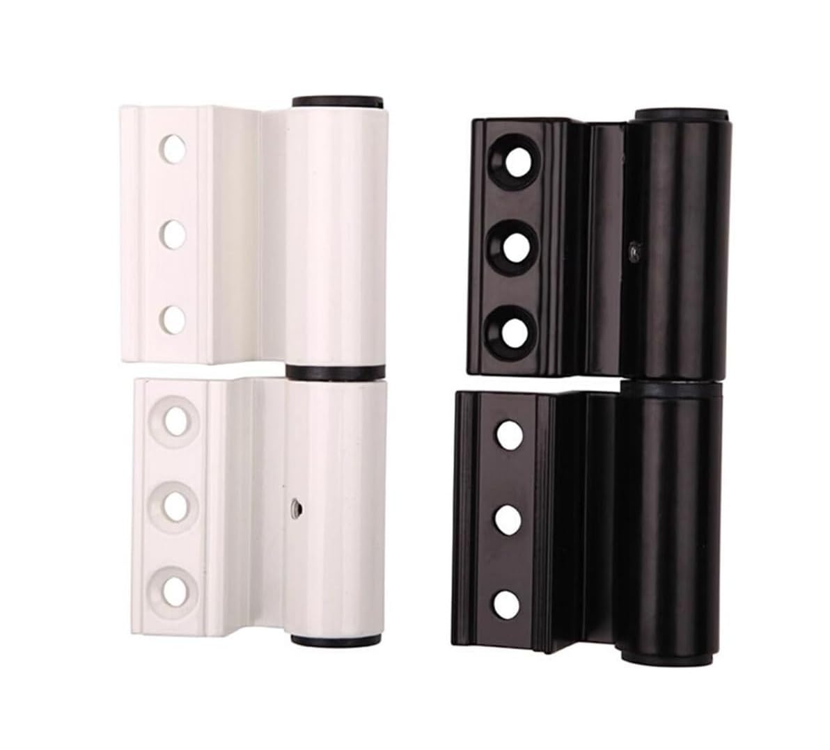 Bisagra de aluminio for puerta y ventana de puente roto, bisagra de aleación de aluminio izquierda y derecha, 2 uds.(Black left)