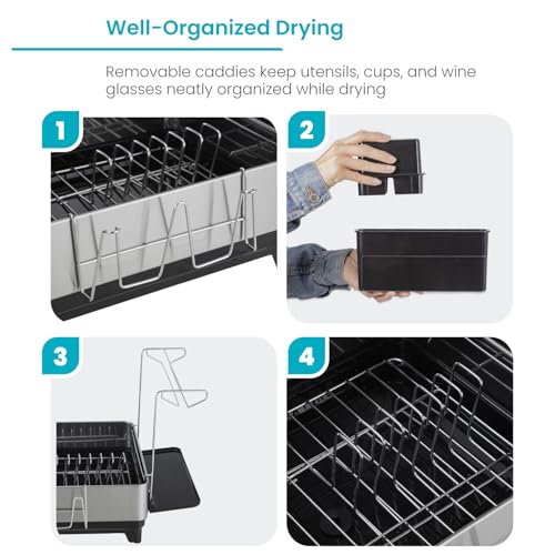 Image of Home Zone Living Dish Drying Rack for Kitchen Counter