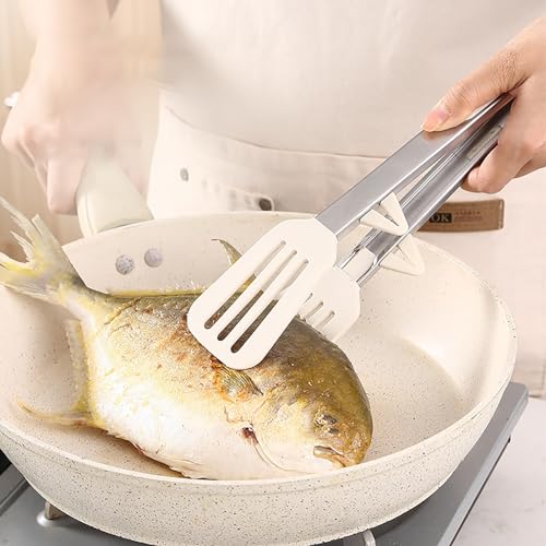Pinzas de cocina de silicona, pinzas versátiles para hornear, asar y servir, pinzas antideslizantes para pan y más (5,8 x 26,5 cm)