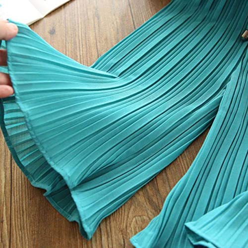 Moonker Toddler Girls Solid Color Pants Elastic Waist Pleated Boho Trendy Casual Flowy Palazzo Pants Soft Youth2