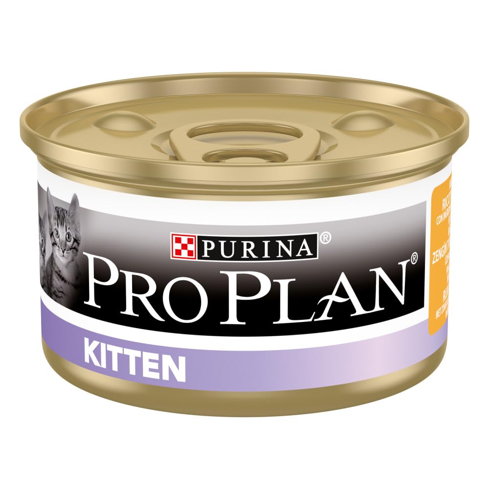 Pro Plan JUNIOR - Mousse riche en Poulet - 85g - Boites repas pour Chaton - Lot de 24