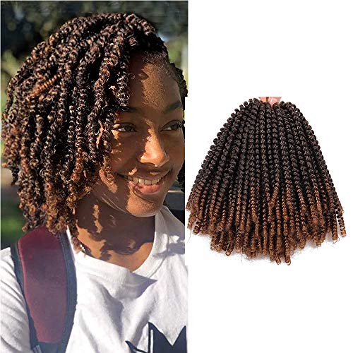 1Pack Spring Twist Colors Braiding Hair 8inch Bomb Twist Crochet Ombre Colors Synthetic Braiding Hair Extensions Low Temperature Fiber 30 Strands 110g/Pack(1B/30)