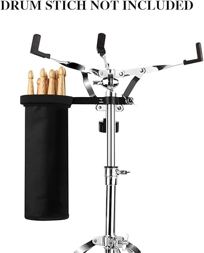 Miniatura 5 de Soporte para tambor repicador con soporte para baquetas y dos baquetas, soporte de trípode doblemente reforzado para parche de batería de 10 a 14