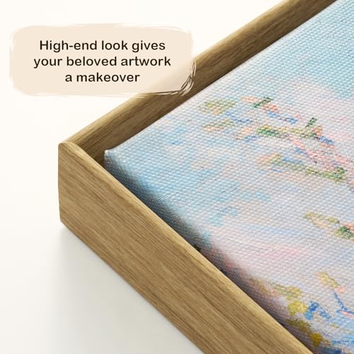 Image of 10x10 Floating Frame for Canvas Painting,0.9 inch Deep,Natural Woodgrain