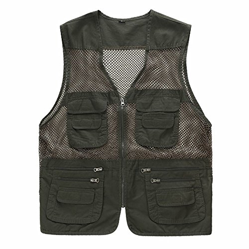 Image of Unisex Mesh Breathable Fishing Vest, Multi-Pockets Photography Travel Hiking Waistcoat Jacket for Adults and Youth