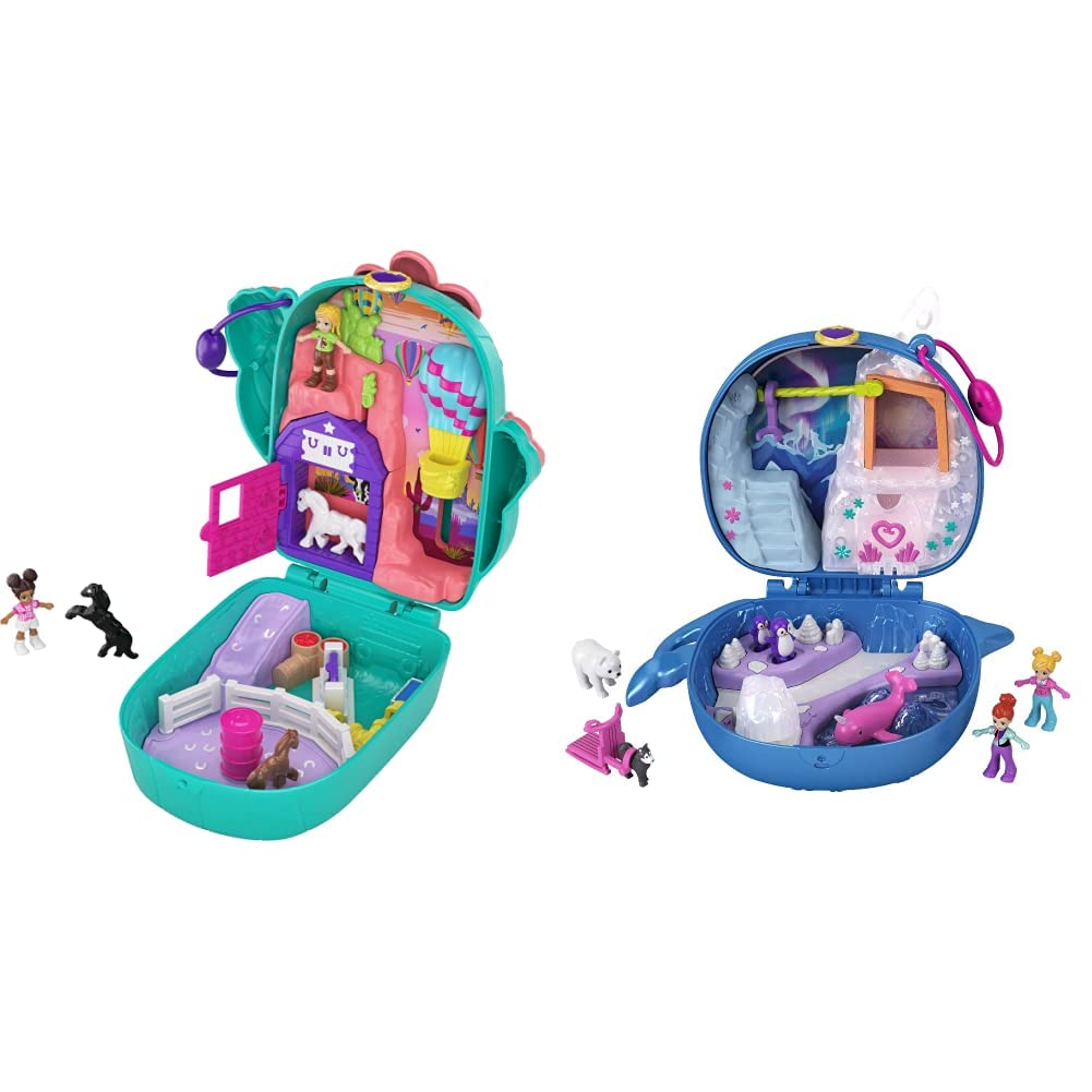 Polly Pocket GKJ52 - Narwal-Eisspa Schatulle mit lustigen berraschungen &  GKJ46, Kaktus Reiterhof Schatulle mit lustigen berraschungen: Amazon.de:  Spielzeug