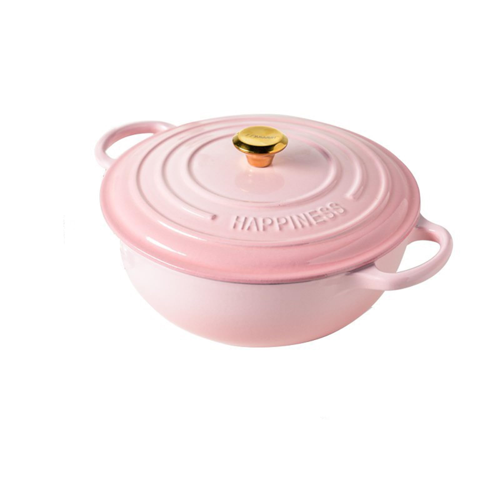 Meoky Pink Cast Iron Pot Large Casserole Dish With Lid Dutch Oven,