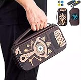 Zelda Silicone Carrying Case Compatible with Nintendo Switch Durable Portable Travel Carrying Case Pouch for Nintendo Switch Console & Accessories with 4 Extra Zelda Thumb Grip Caps