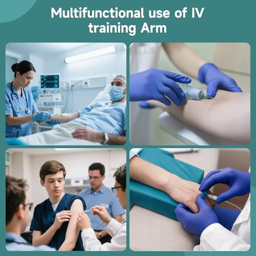 Image of Phlebotomy Practice Kit, IV Practice Arm with Veins, Blood Draw & Venipuncture Training for IV Insertion Practice, IV Injection Practice Kit for Medical Education and Demonstration Only