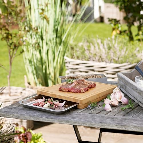 Tabla de cortar rectangular con bandeja oculta, 43.5x35 cm miniatura 6